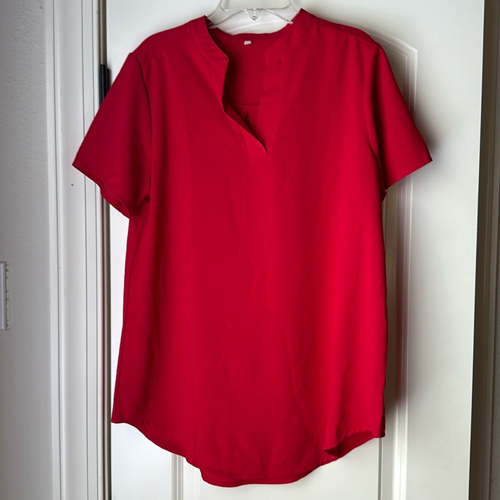 Red Flowy Blouse